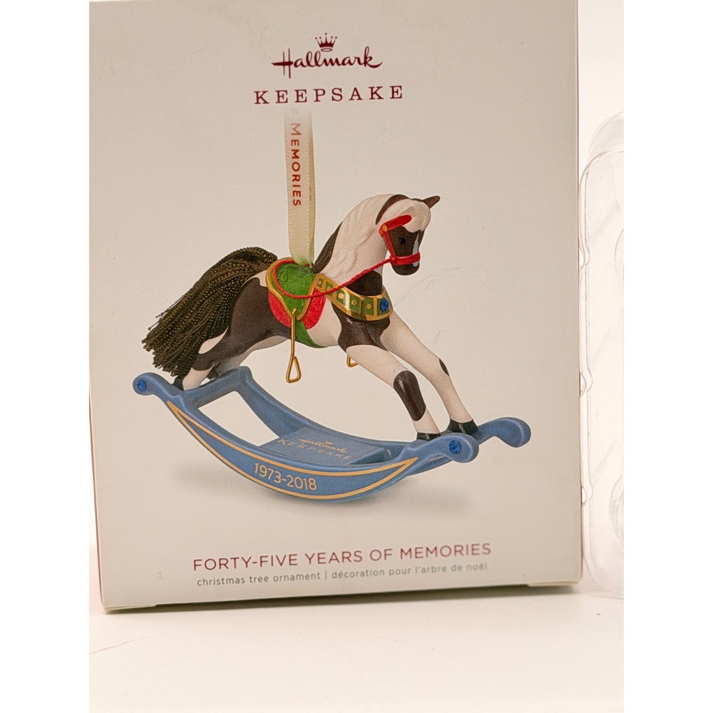 Hallmark Keepsake 2018 Rocking Horse 45 Years of Memories Christmas Ornament Box